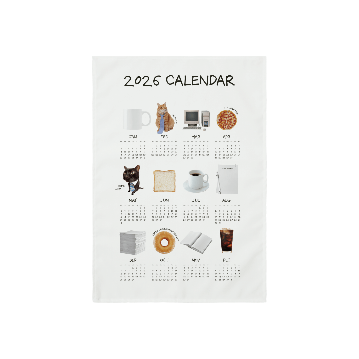 소프트 웜 패브릭 캘린더 (45x65) (세로)위에 인쇄된 이미지